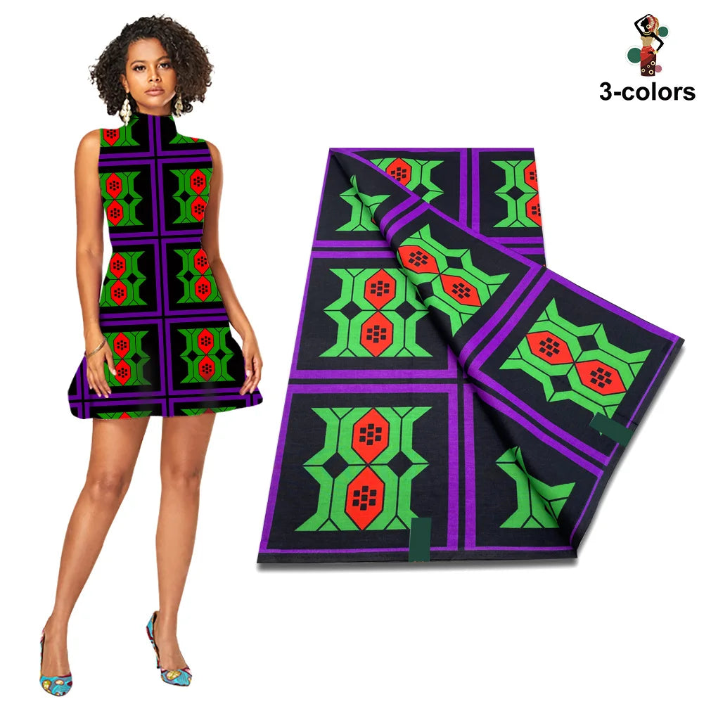 New Fashion African Wax Print Fabric 100% Cotton Ghana Nigeria Style High Quality Party Dress Real Ankara Wax Fabric Ghana