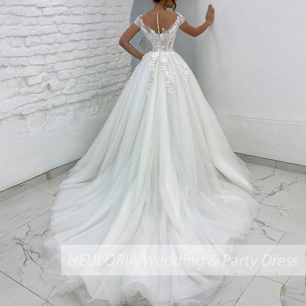 Boho Wedding Dress bride dress plus size robe de mariee Lace beading A line Wedding Bridal Gown