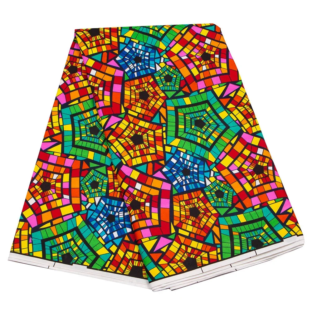 Newest Nigerian Ankara Material African Polyester Printed Fabric Dress Shirt Fabric Ethnic Style Wax Dyed Fabric