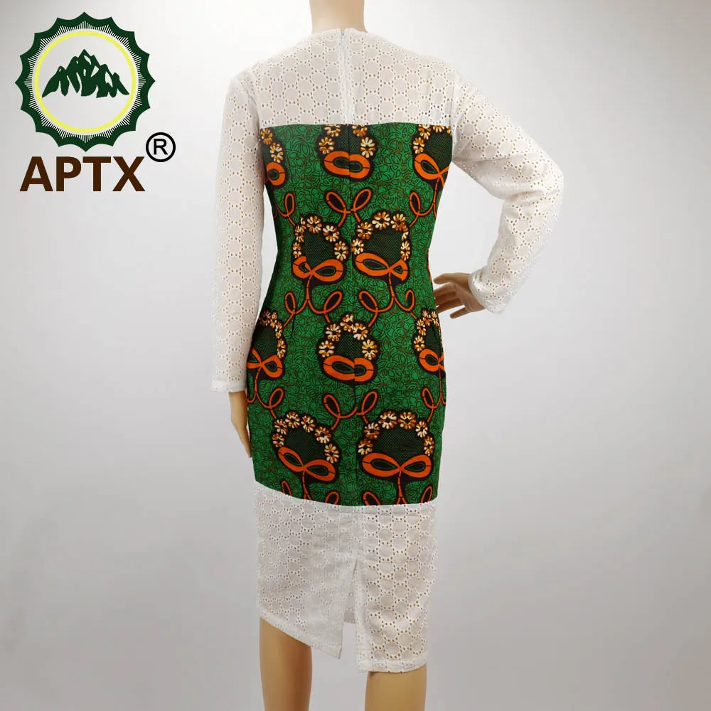 2021 Summer Woman Dress Beach Floral Dress Ankara Bodycon Party Girl Fashion Dashiki Wax Pure Cotton Elegant Female Mid-Calf