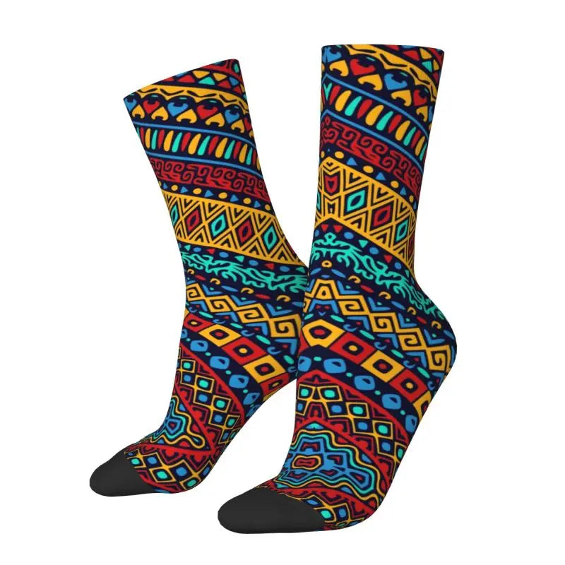 Fashion Ankara African Pattern Socks Men Women Warm 3D Printing Traditional Africa Ethnic Art Football Sports Socks