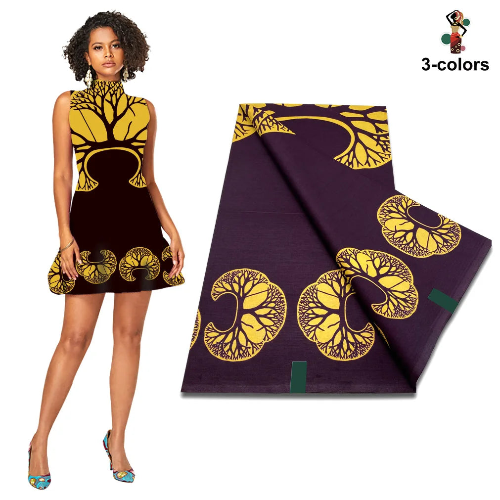 New Fashion African Wax Print Fabric 100% Cotton Ghana Nigeria Style High Quality Party Dress Real Ankara Wax Fabric Ghana