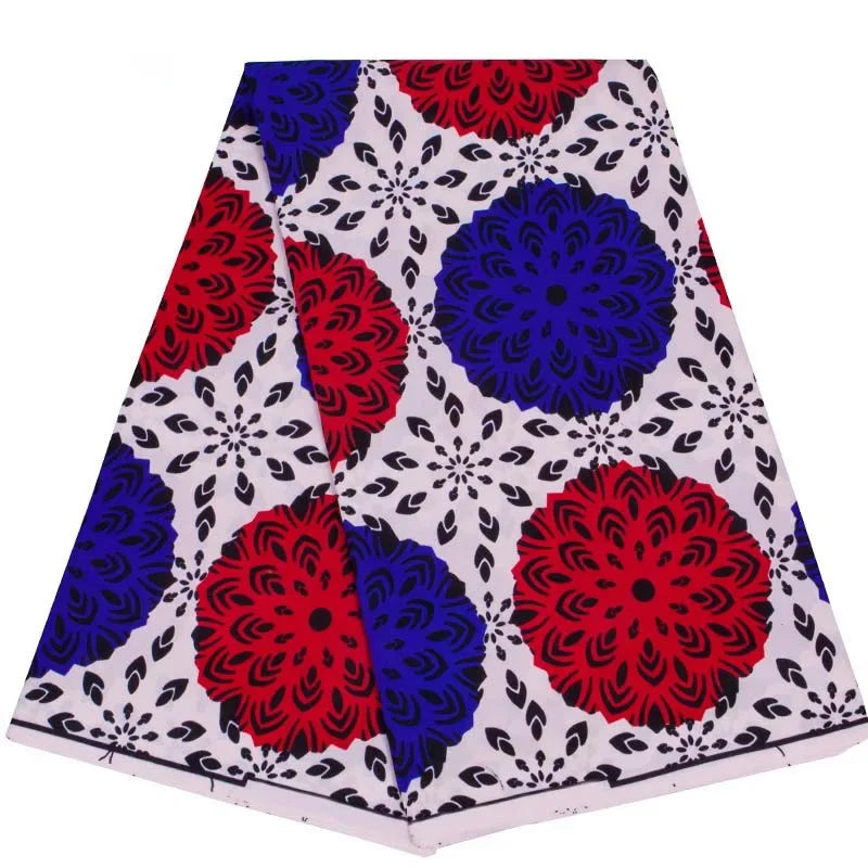 Africa Ankara Real Print Wax Fabric Patchwork polyester clothing fabric for dress plain geometric printed fabric 6yards