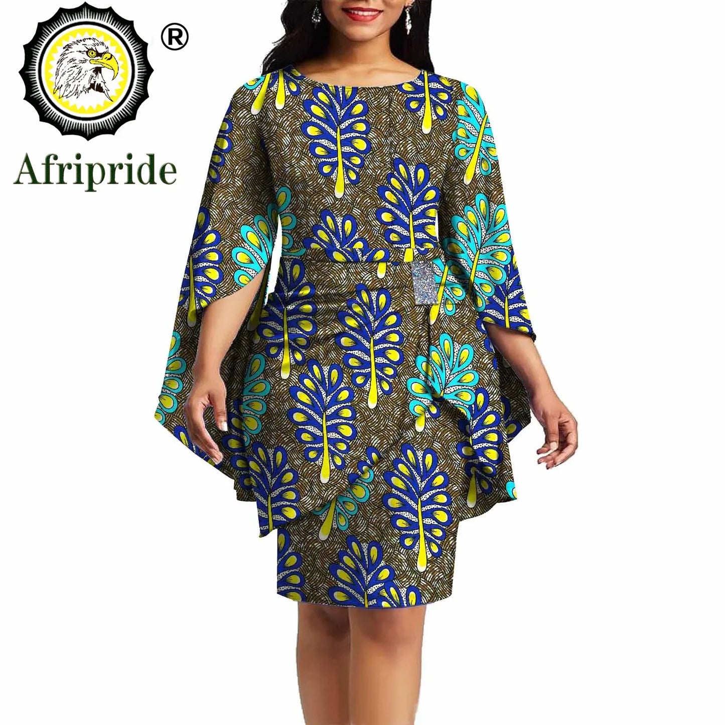 African Print Dresses for Women Party Dress Dashiki Outfits Ankara Dress + sashes Wedding Formal Clothing AFRIPRIDE S1925059