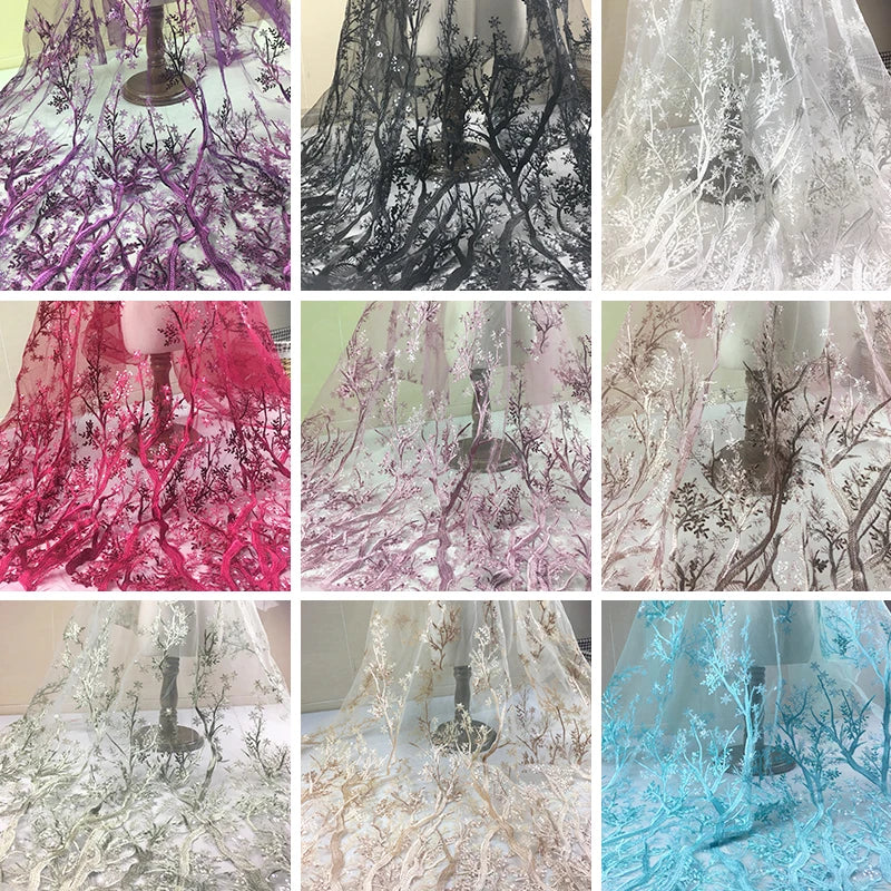 Quality champagne Embroidery French Net Lace Fabric 3D flower Tulle Lace African Lace Fabric for wedding Nigerian Party dress