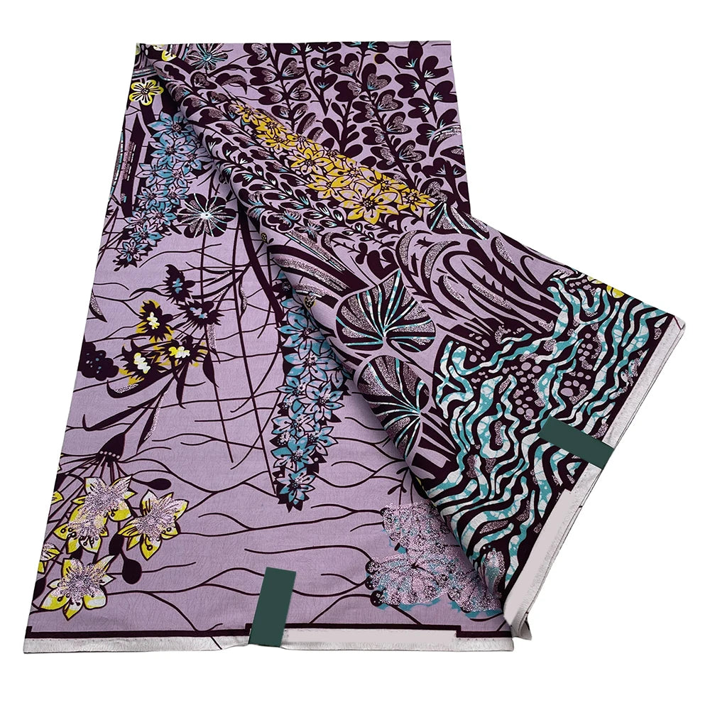 Grand Super 100% Cotton African Wax Fabric High Quality Wax Print Ankara Fabric For Sewing 6yards Women Fabric VL-40