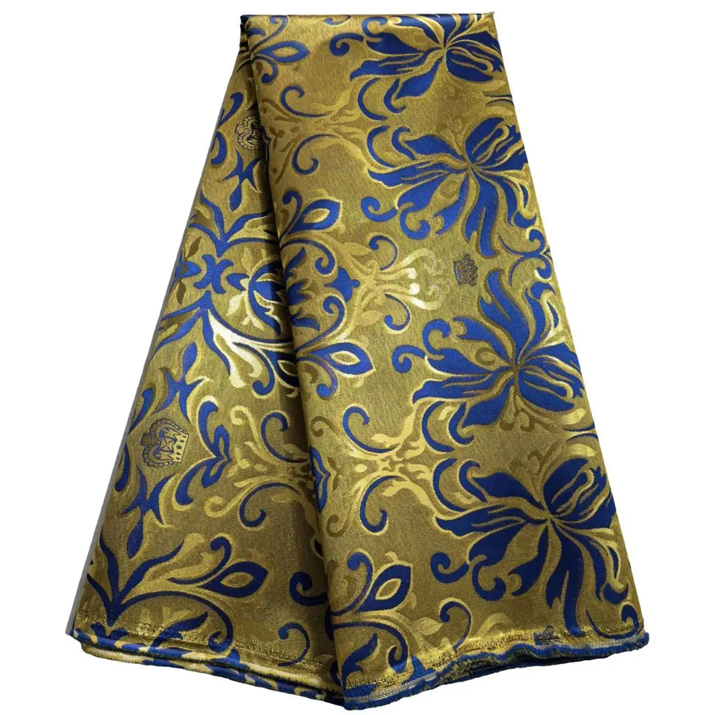5 Yards Damask Lace Fabric Nigerian Brocade Aso Oke Materials Original Wool Damask DIY For King And Queens Clothes