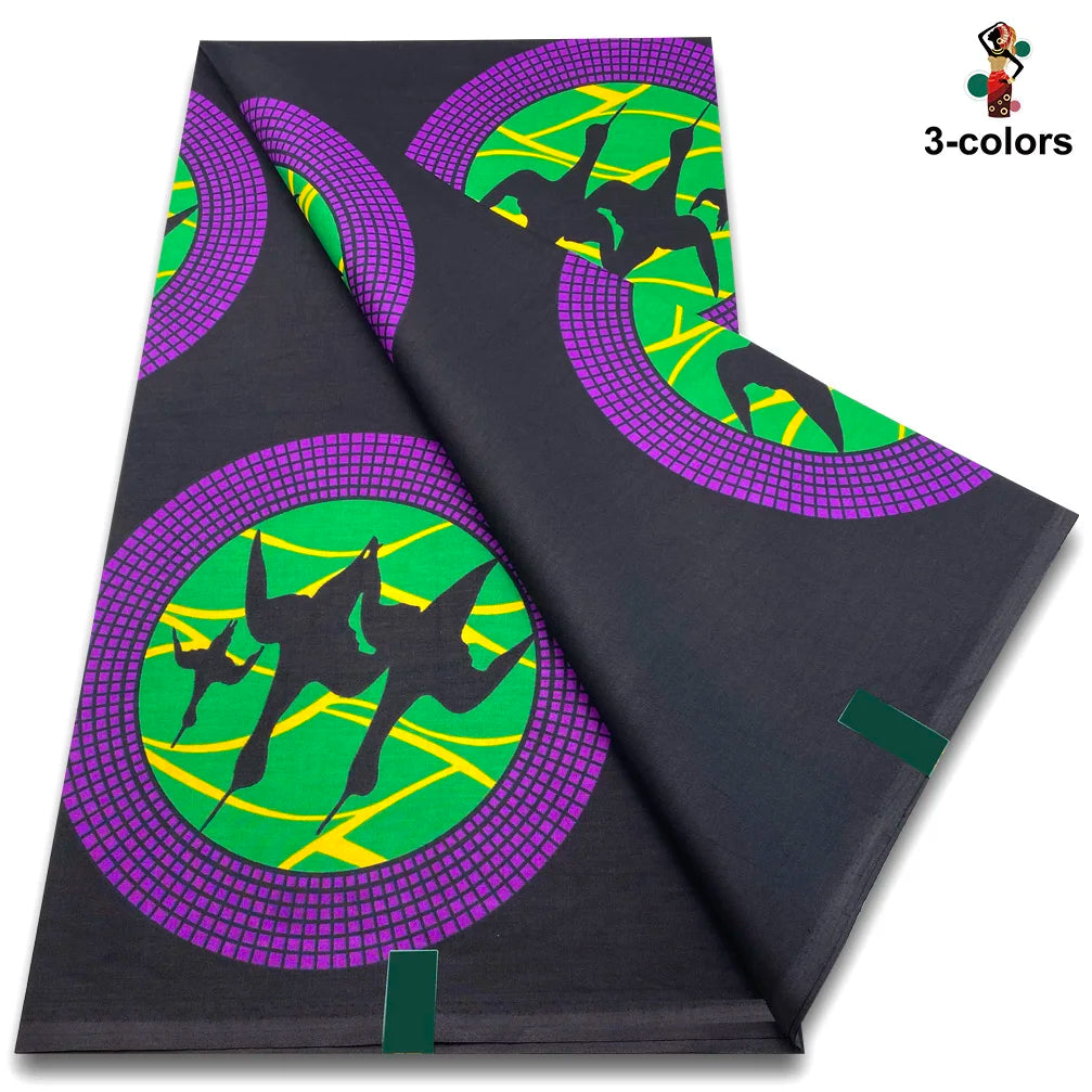 New Fashion African Wax Print Fabric 100% Cotton Ghana Nigeria Style High Quality Party Dress Real Ankara Wax Fabric Ghana
