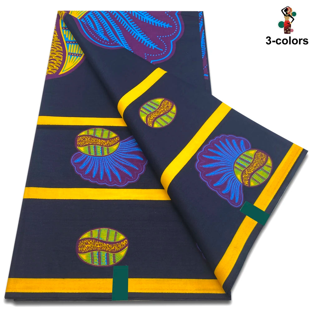 New Fashion African Wax Print Fabric 100% Cotton Ghana Nigeria Style High Quality Party Dress Real Ankara Wax Fabric Ghana