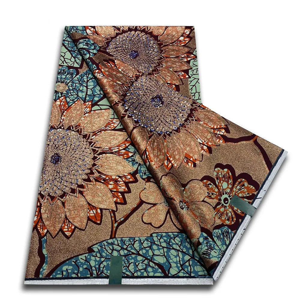 Grand Super 100% Cotton African Wax Fabric High Quality Wax Print Ankara Fabric For Sewing 6yards Women Fabric VL-40