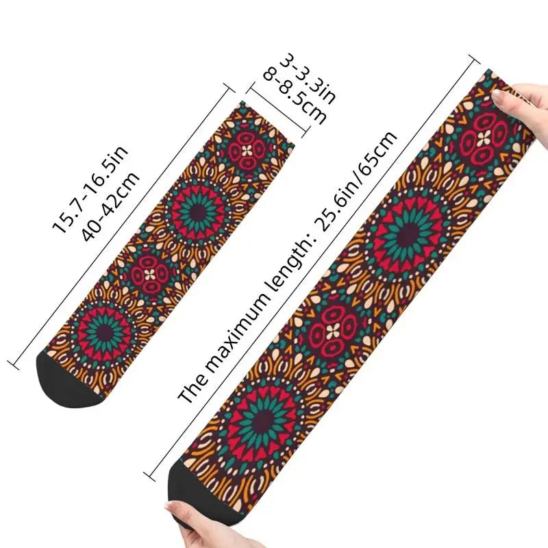 Kitenge Ankara Dress Socks Mens Womens Warm Fashion Novelty African Tribal Ethnic Art Patterns Crew Socks