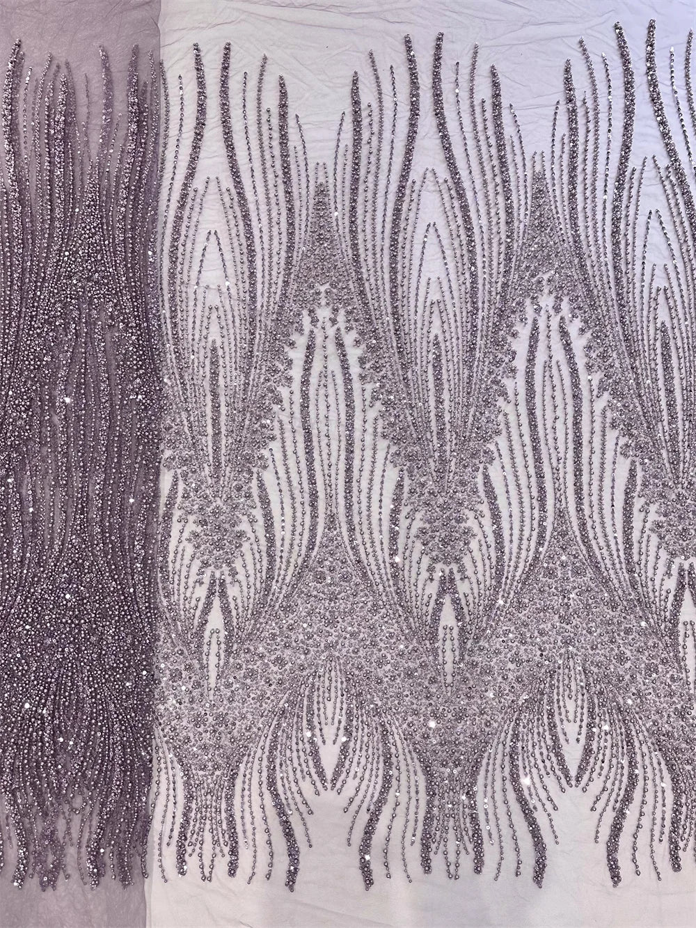 Peach Sequin Lace Fabric African Fabric Lace Wedding Dress Luxury Beaded Lace French Mesh Sequence for Party Dresses Sewing