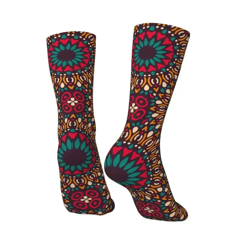 Kitenge Ankara Dress Socks Mens Womens Warm Fashion Novelty African Tribal Ethnic Art Patterns Crew Socks