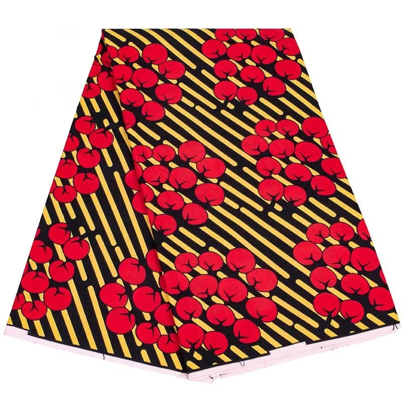 Africa Ankara Real Print Wax Fabric Patchwork polyester clothing fabric for dress plain geometric printed fabric 6yards