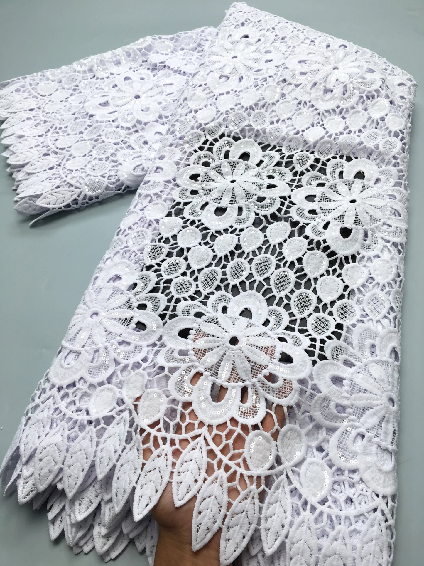 White African Guipure Cord Lace Fabric Nigerian Water Soluble Lace High Quality for Women Evening Party Dresses,2.5 yards TY3903