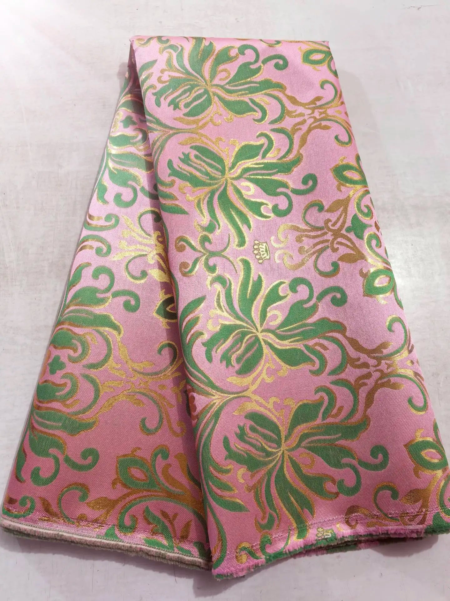 5 Yards Damask Lace Fabric Nigerian Brocade Aso Oke Materials Original Wool Damask DIY For King And Queens Clothes