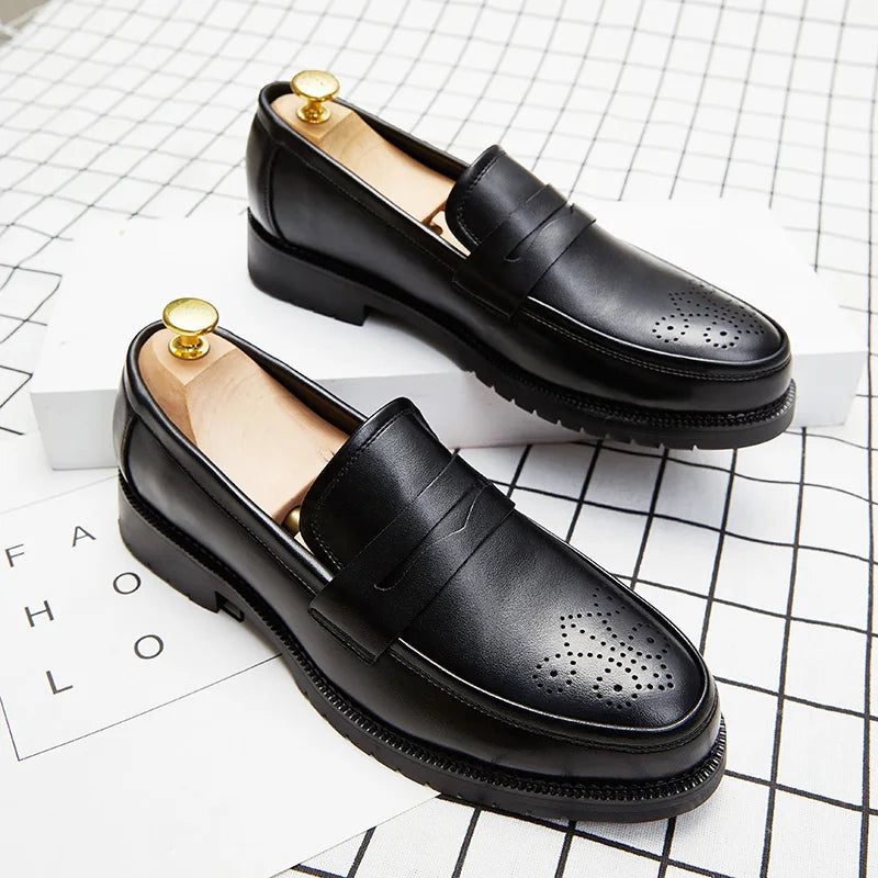 Luxurious Men Dress Shoes Inner High Loafers Men Shoes Casual Shoe Man Fit Classic Party British Men's Height-increasing Shoes