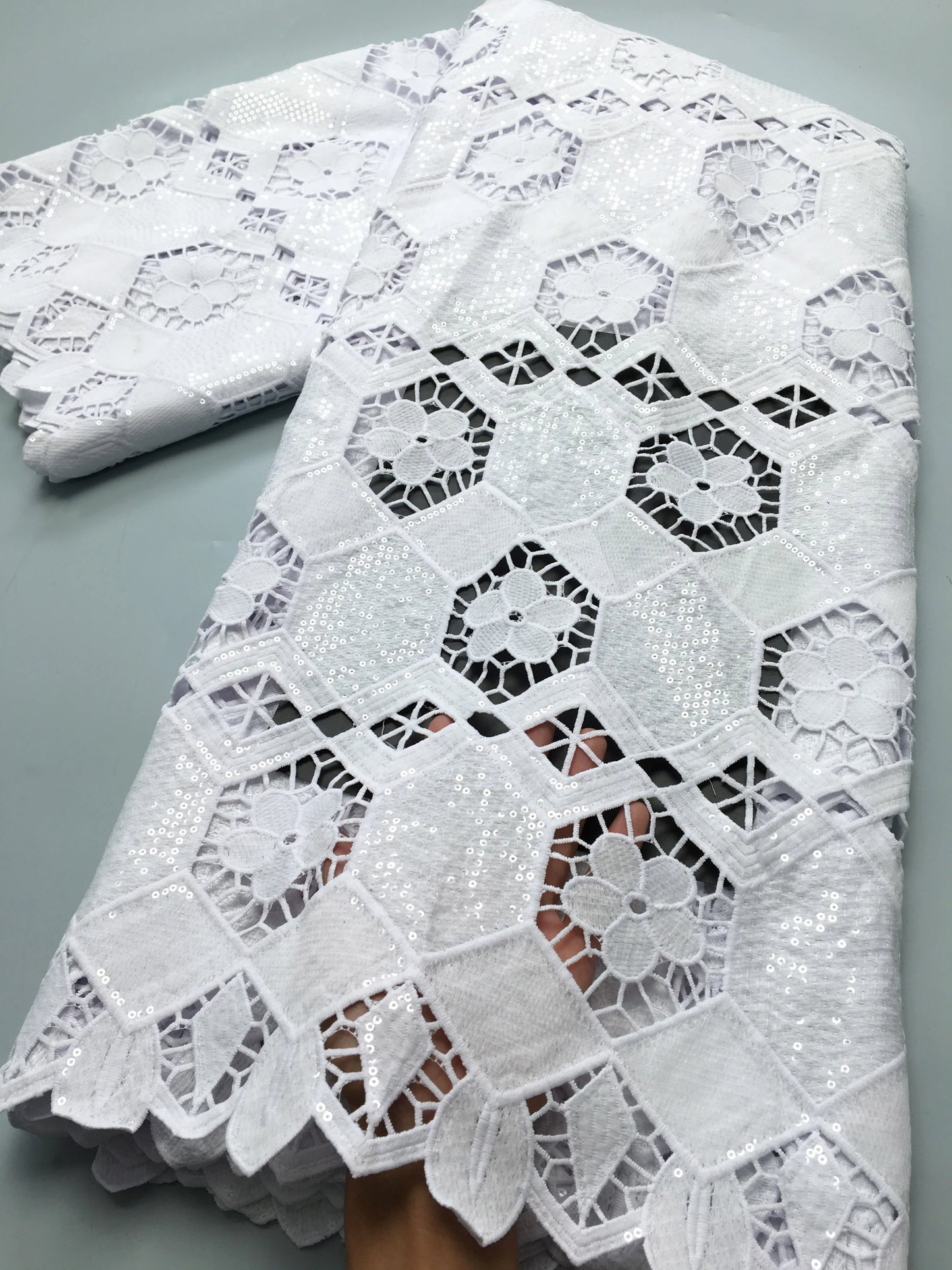 White African Guipure Cord Lace Fabric Nigerian Water Soluble Lace High Quality for Women Evening Party Dresses,2.5 yards TY3903