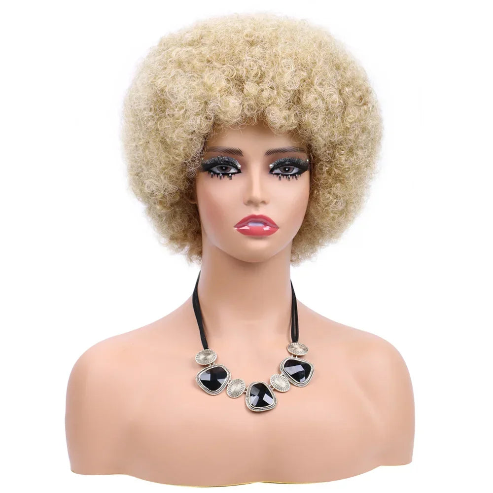 Afro Wigs For Women Short 70s Kinky Curly Wigs Bouncy And Soft Natural Looking Fluffy Explosive Head Wig For Party And Daily Use