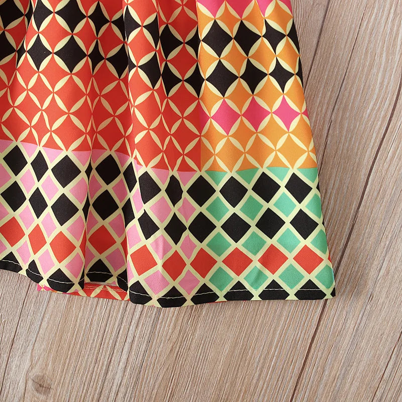 Summer African Dresses Fashion Print Rompers Baby Girl Lace Up Dashiki Bazin Children Riche Ankara African Clothes Kid's Gift