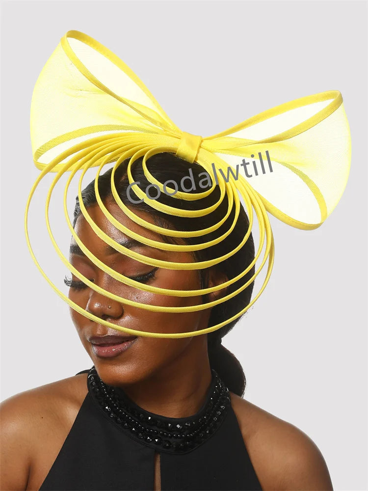 White Bow Fascinator Hats Ladies Church Luxury Wedding Hat Fascinating Women Occasion Event Chapeau Cap New Style Headwear