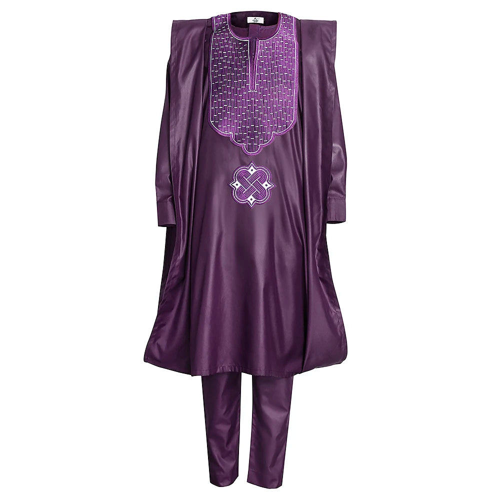 H&D 2022 New African Traditional Wear Formal Attire Bazin Riche Dashiki Outfits Shirt Pants Robe Suit African clothes for men