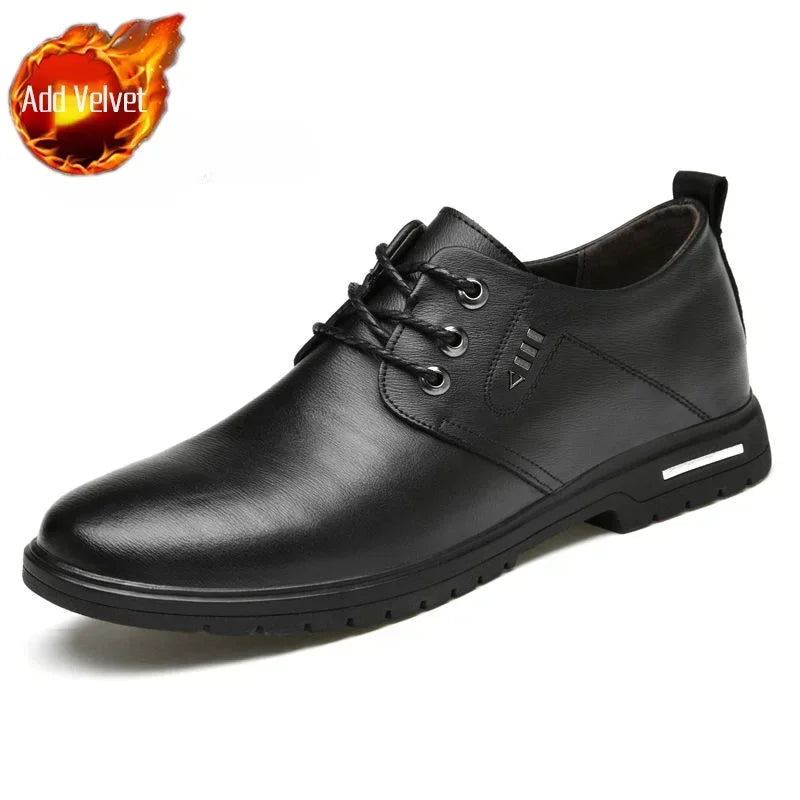 Social Shoe for Men Leather Casual Spring Autumn Lace Up Dress Shoes Man Oxfords Business Cheap Liquidation Party Trend New