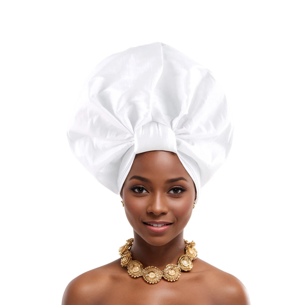 Caps for Women Auto Gele Headtie Already Made Aso Oke Turban Femme Musulman Fashion Bonnets African Head Wraps High Quality 
