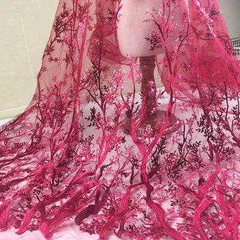 Quality champagne Embroidery French Net Lace Fabric 3D flower Tulle Lace African Lace Fabric for wedding Nigerian Party dress