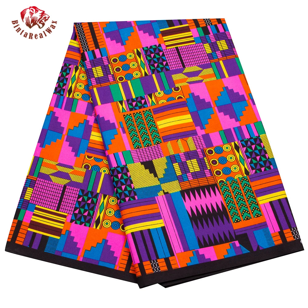 African Print Polyester Fabric Real Wax Classic Style Tissu Party Dress Sewing Material By Yard Warps Patchwork DIY FP6518