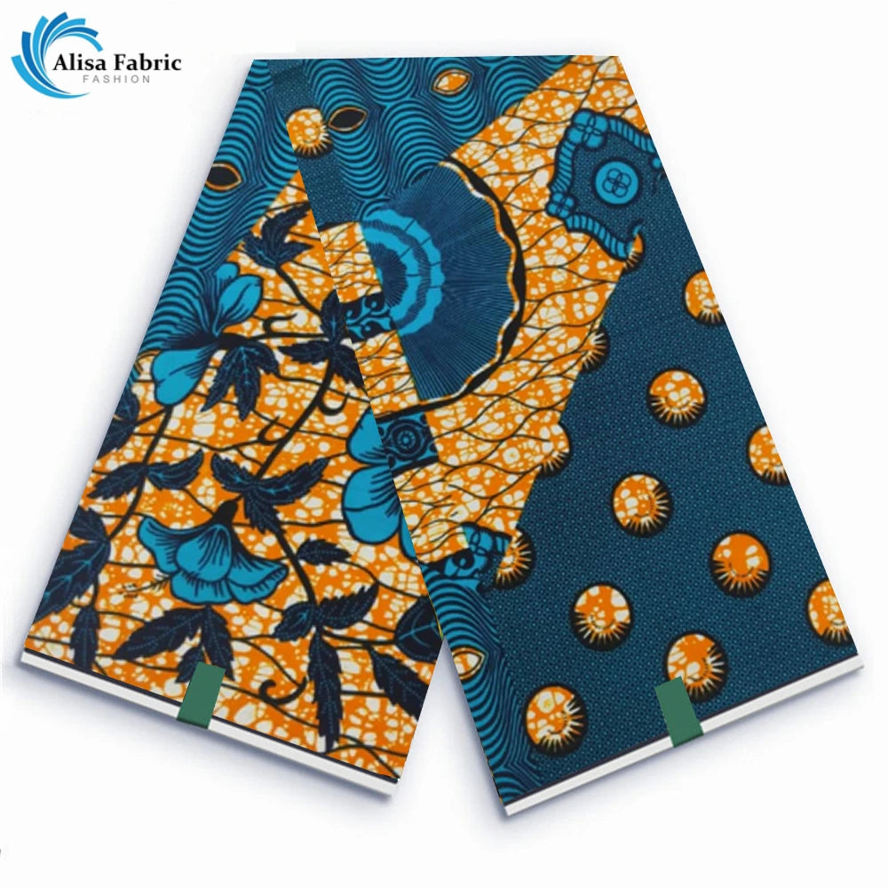 Ankara Block Prints Batik Fabric Veritable Wax African Wax Fabric Nigerian Dutch Hollandais Pagne 100% Cotton For Sewing VL-86
