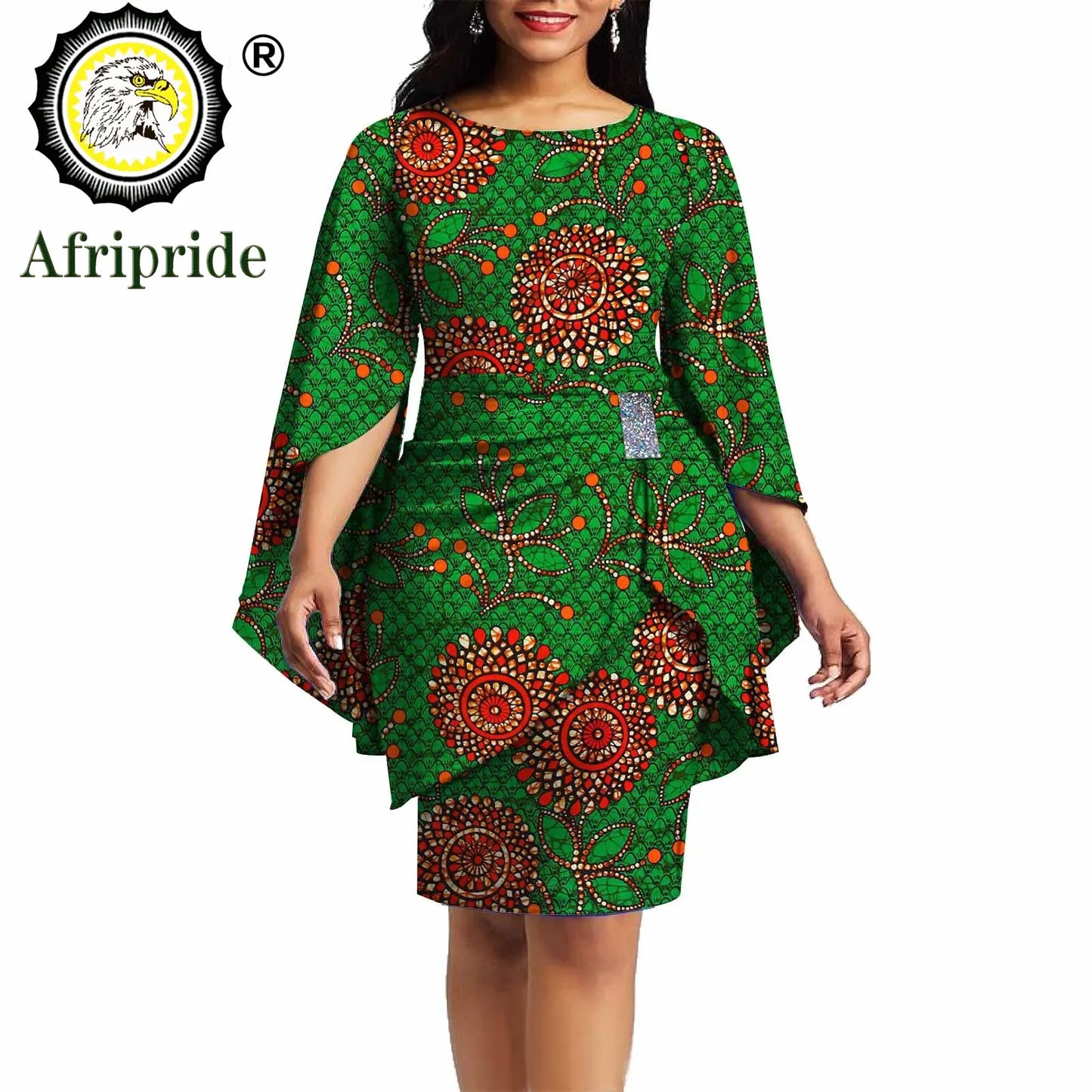 African Print Dresses for Women Party Dress Dashiki Outfits Ankara Dress + sashes Wedding Formal Clothing AFRIPRIDE S1925059