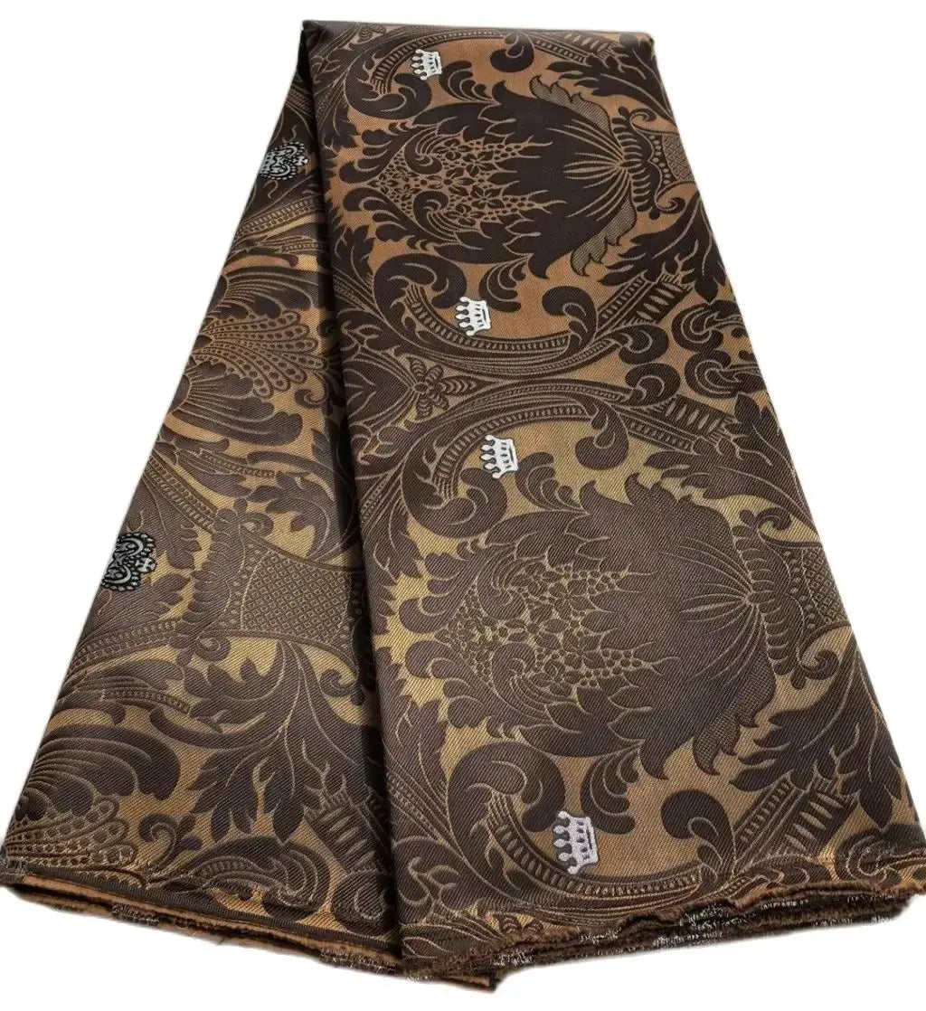 5 Yards Damask Lace Fabric Nigerian Brocade Aso Oke Materials Original Wool Damask DIY For King And Queens Clothes