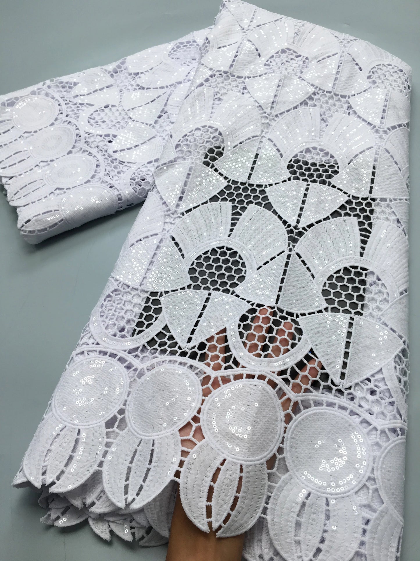 White African Guipure Cord Lace Fabric Nigerian Water Soluble Lace High Quality for Women Evening Party Dresses,2.5 yards TY3903