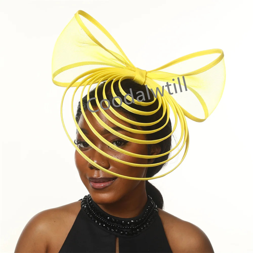 White Bow Fascinator Hats Ladies Church Luxury Wedding Hat Fascinating Women Occasion Event Chapeau Cap New Style Headwear