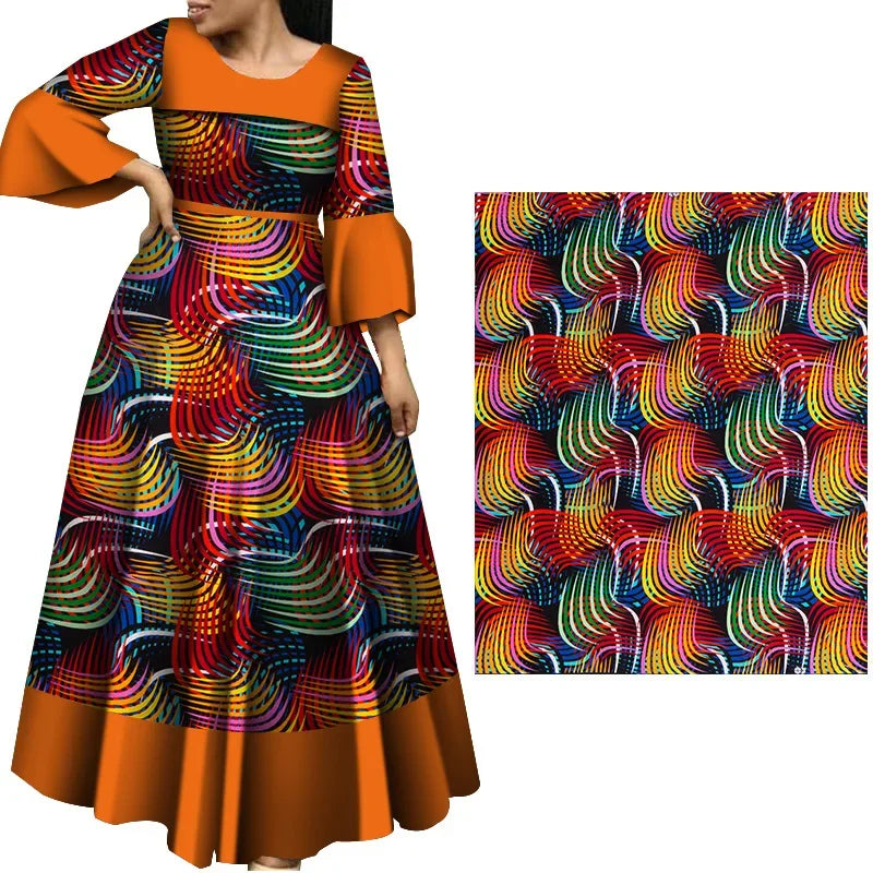 Africain Ankara Batik Wax Fabric Fashion Printed Colorful Fabric Sewing Dress Tissu DIY 100% Cotton Quality