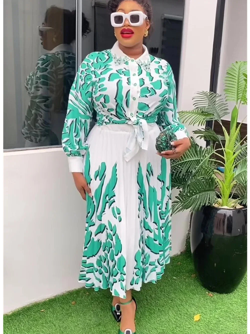 African Clothes for Women 2 PCS Sets Tops And Skirts Suits Dashiki Ankara Turkey Outfit Robe Plus Size Wedding Party Dresses