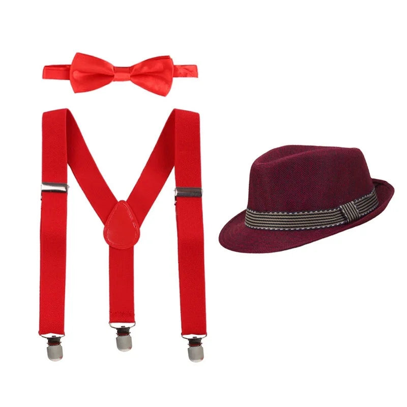 Baby & Kids Accessories Baby Boy Girls Cake Smash Photography Prop Hat Bowtie Suspenders Set Weddings Holidays Formal Events