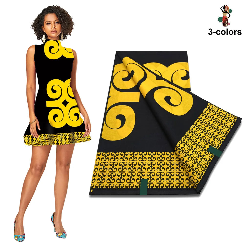 New Fashion African Wax Print Fabric 100% Cotton Ghana Nigeria Style High Quality Party Dress Real Ankara Wax Fabric Ghana