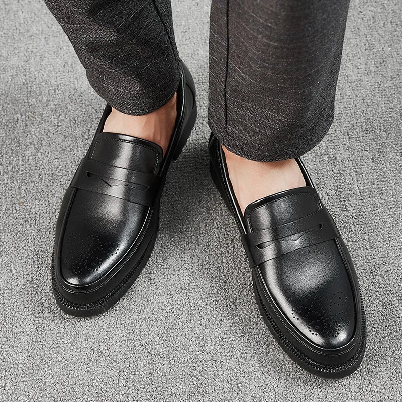 Luxurious Men Dress Shoes Inner High Loafers Men Shoes Casual Shoe Man Fit Classic Party British Men's Height-increasing Shoes