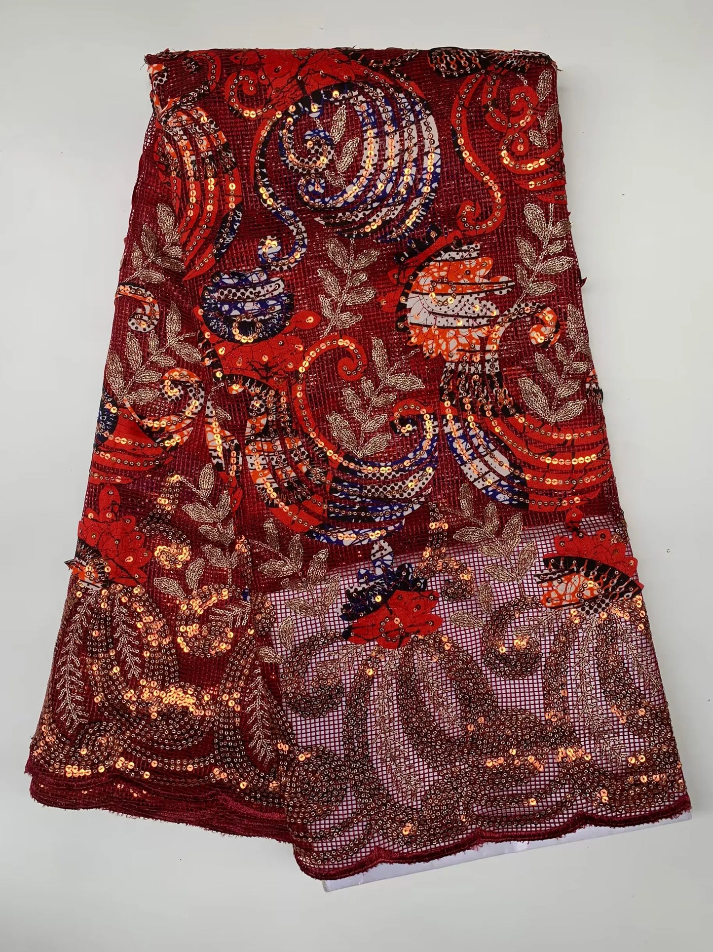 Nigerian Net Bridal Fabric Sequisn Print Ankara Crafts Lace For Evening Dress Cloth Materials