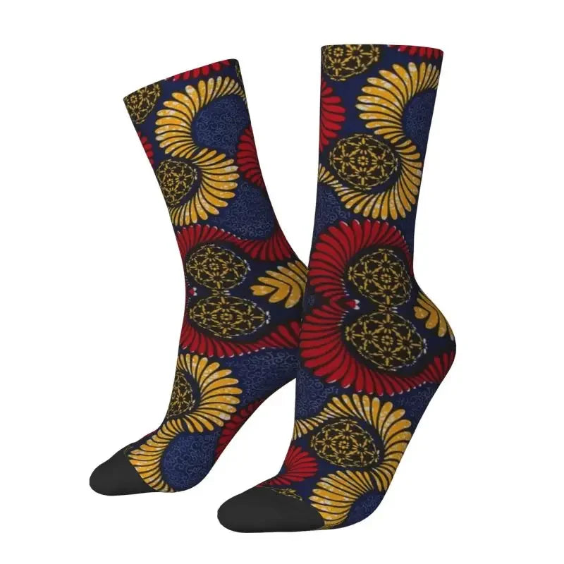 Kitenge Ankara Dress Socks Mens Womens Warm Fashion Novelty African Tribal Ethnic Art Patterns Crew Socks