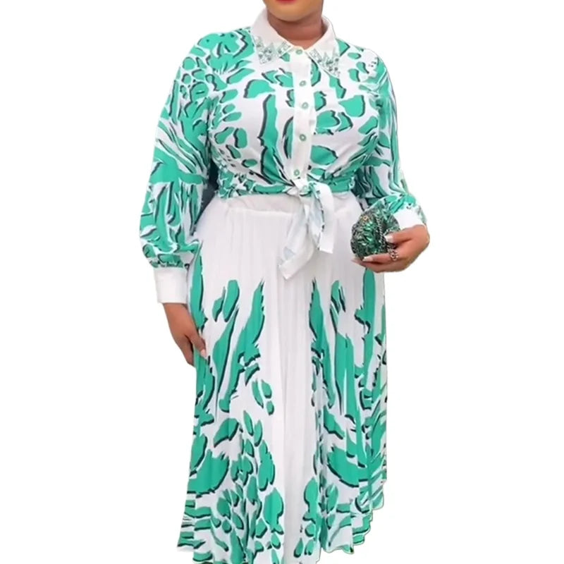 African Clothes for Women 2 PCS Sets Tops And Skirts Suits Dashiki Ankara Turkey Outfit Robe Plus Size Wedding Party Dresses