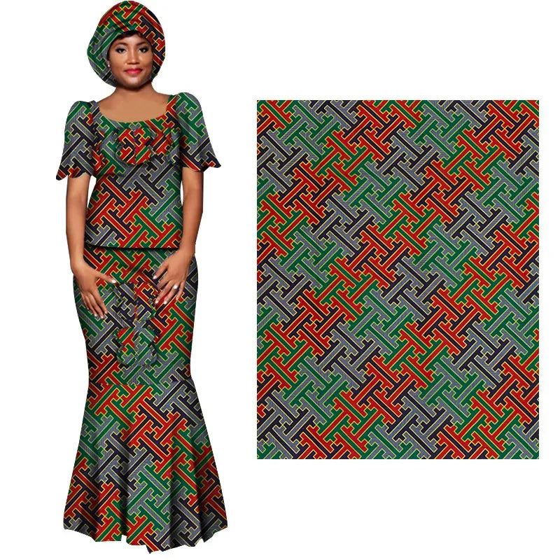 African Wax Fabric Cotton Material Nigerian Ankara Polyester Material Printed Batik High Quality Sewing Cloth Party Dress