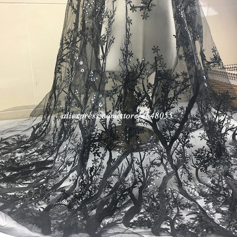 Quality champagne Embroidery French Net Lace Fabric 3D flower Tulle Lace African Lace Fabric for wedding Nigerian Party dress