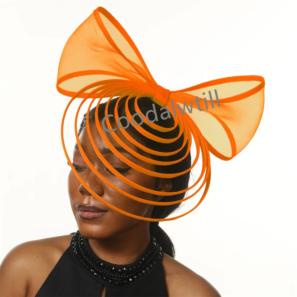 White Bow Fascinator Hats Ladies Church Luxury Wedding Hat Fascinating Women Occasion Event Chapeau Cap New Style Headwear