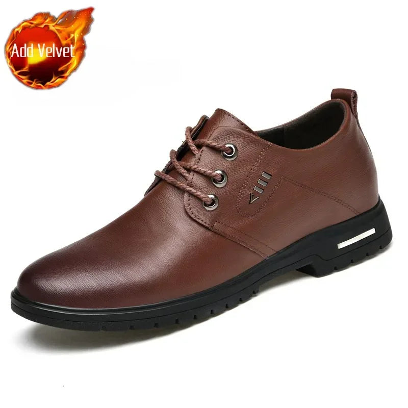 Social Shoe for Men Leather Casual Spring Autumn Lace Up Dress Shoes Man Oxfords Business Cheap Liquidation Party Trend New