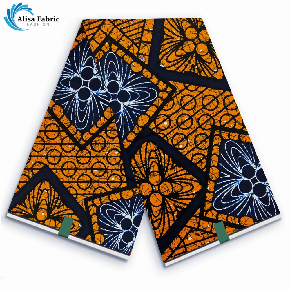 Ankara Block Prints Batik Fabric Veritable Wax African Wax Fabric Nigerian Dutch Hollandais Pagne 100% Cotton For Sewing VL-86