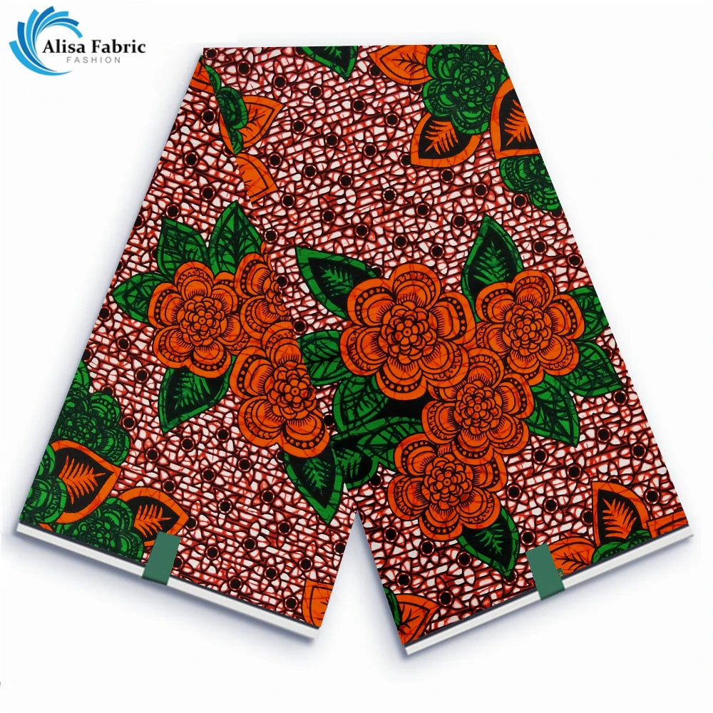 Ankara Block Prints Batik Fabric Veritable Wax African Wax Fabric Nigerian Dutch Hollandais Pagne 100% Cotton For Sewing VL-86