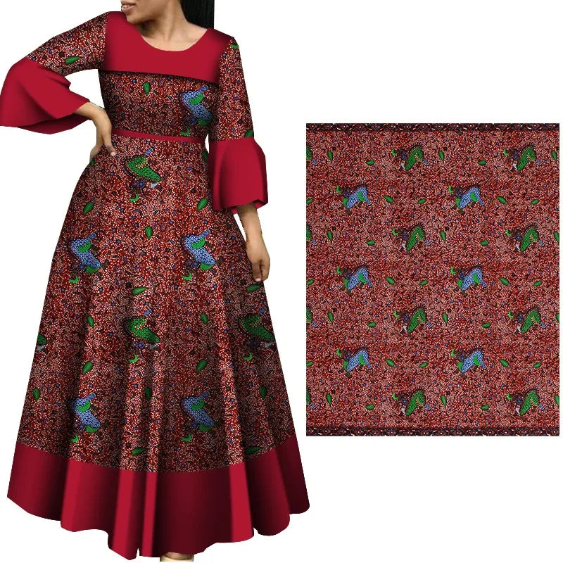 Newest Nigerian Ankara Material African Polyester Printed Fabric Dress Shirt Fabric Ethnic Style Wax Dyed Fabric